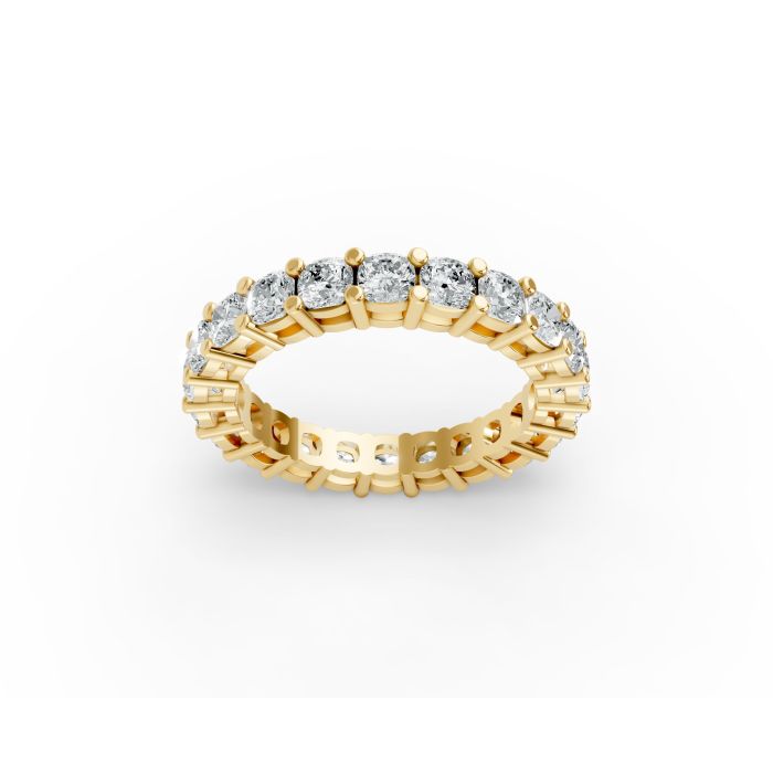 Cushion Shape Diamond Eternity Bands in Gold