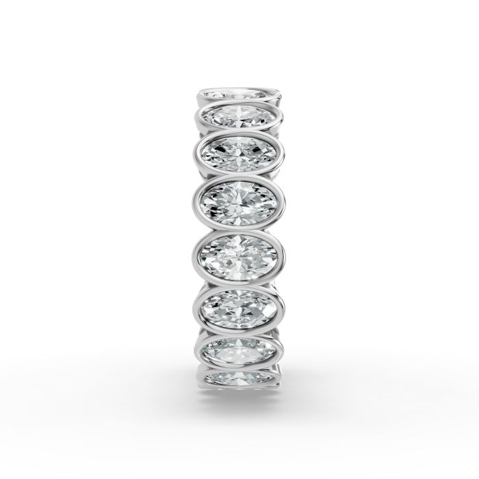 Oval Shape Diamond Eternity Bands in Gold