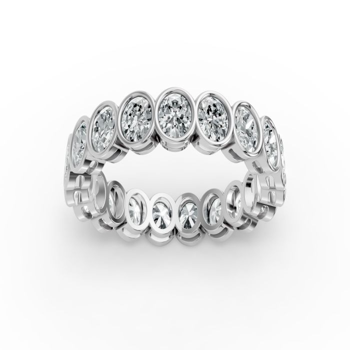 Oval Shape Diamond Eternity Bands in Gold