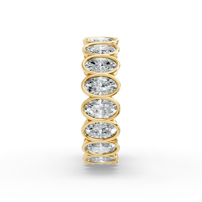 Oval Shape Diamond Eternity Bands in Gold