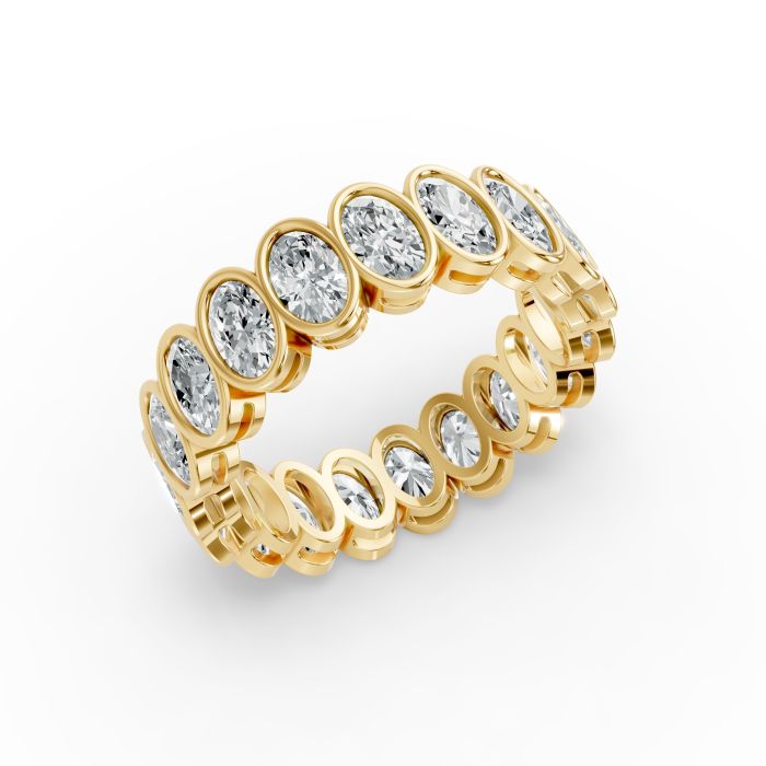 Oval Shape Diamond Eternity Bands in Gold