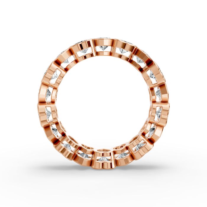 Heart Shape Diamond Eternity Bands in Gold