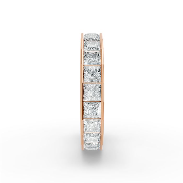 Princess Shape Diamond Eternity Bands in Gold