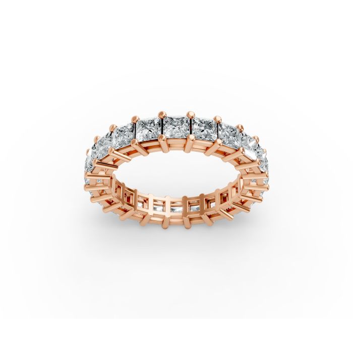 Princess Shape Diamond Eternity Bands in Gold