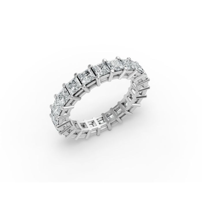 Princess Shape Diamond Eternity Bands in Gold