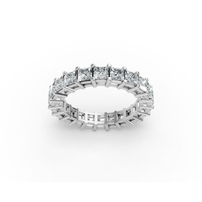 Princess Shape Diamond Eternity Bands in Gold