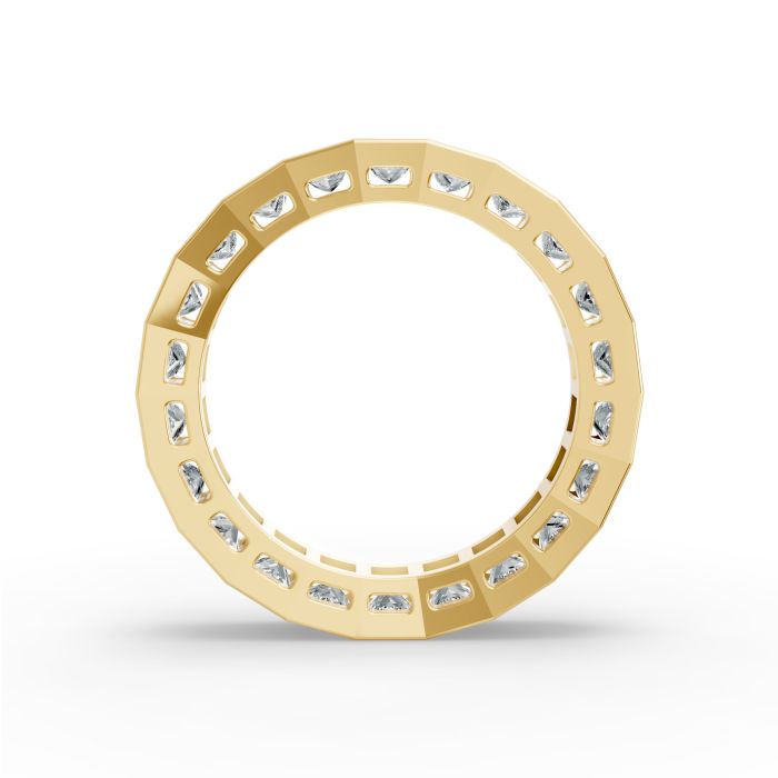 Princess Shape Diamond Eternity Bands in Gold
