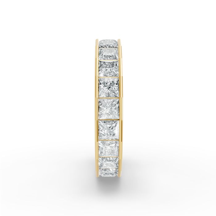 Princess Shape Diamond Eternity Bands in Gold
