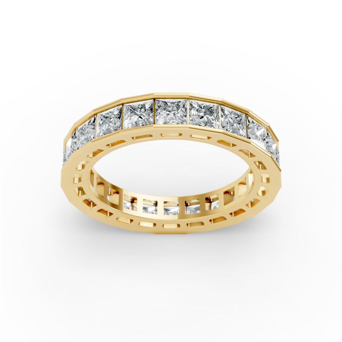 Princess Shape Diamond Eternity Bands in Gold