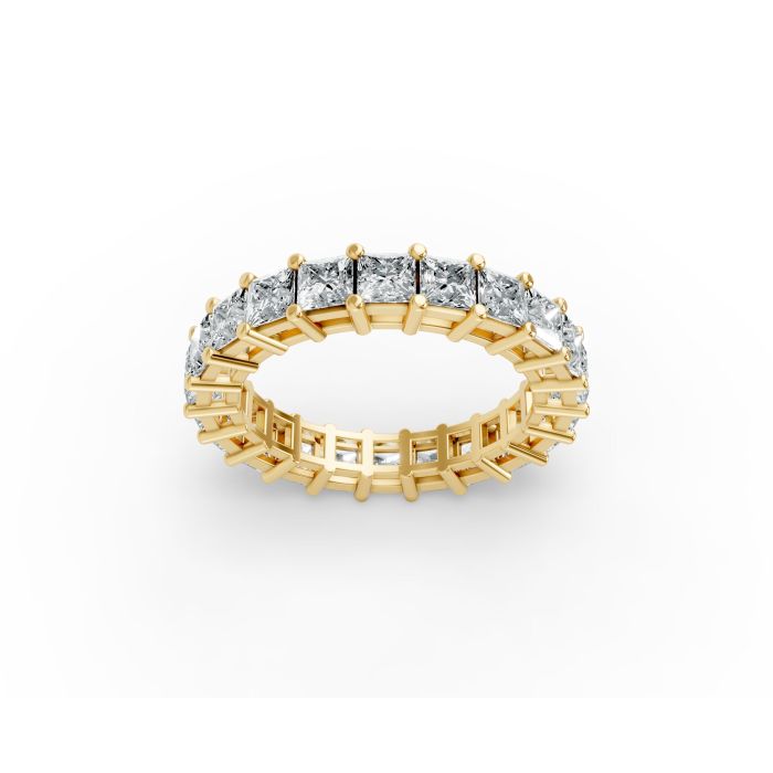 Princess Shape Diamond Eternity Bands in Gold
