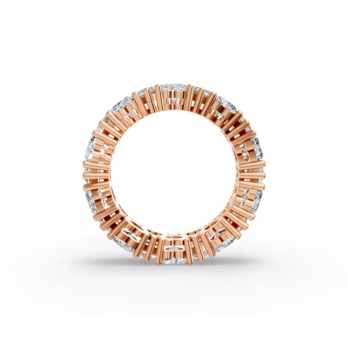 Heart Shape Diamond Eternity Bands in Gold