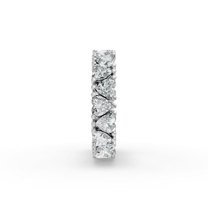 Heart Shape Diamond Eternity Bands in Gold