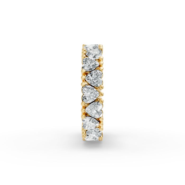 Heart Shape Diamond Eternity Bands in Gold