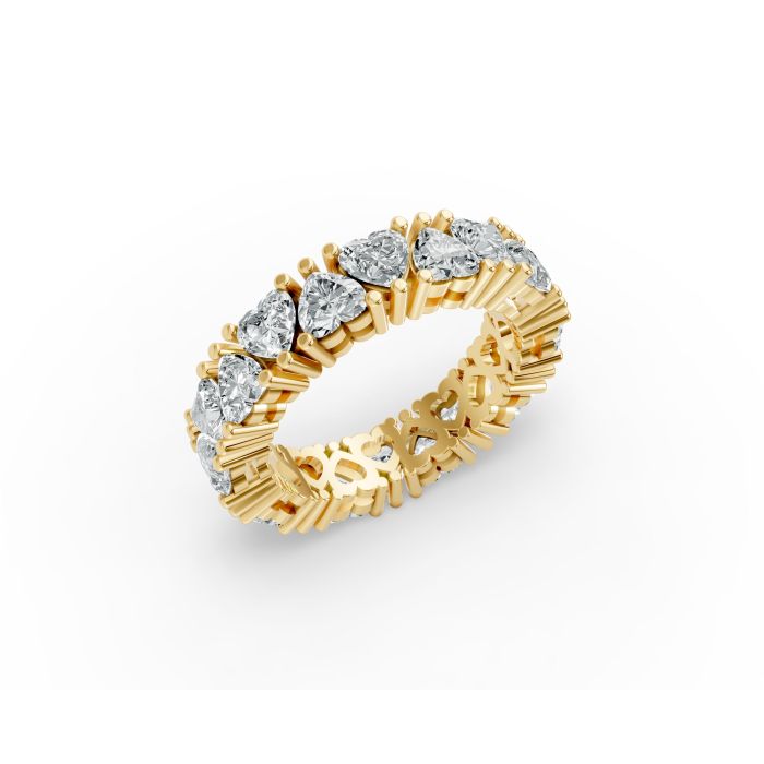 Heart Shape Diamond Eternity Bands in Gold