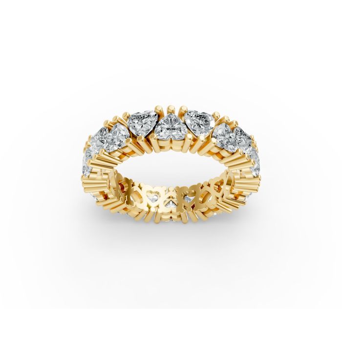 Heart Shape Diamond Eternity Bands in Gold