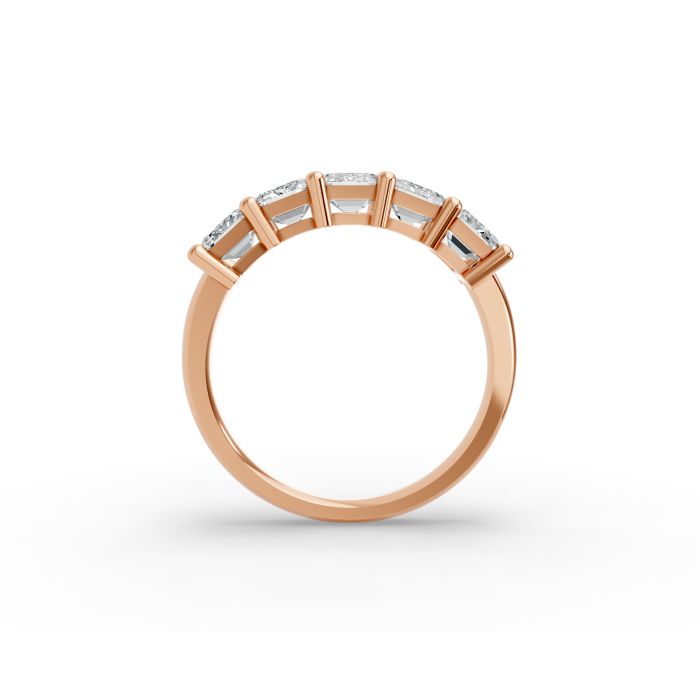 Emerald Shape Diamond Anniversary Band in Gold