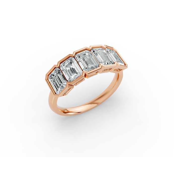 Emerald Shape Diamond Anniversary Band in Gold