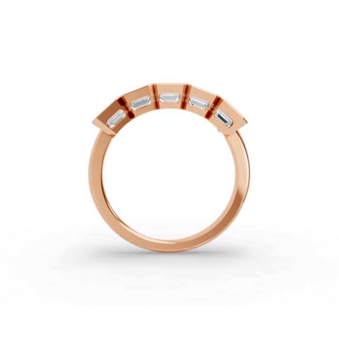 Emerald Shape Diamond Anniversary Band in Gold