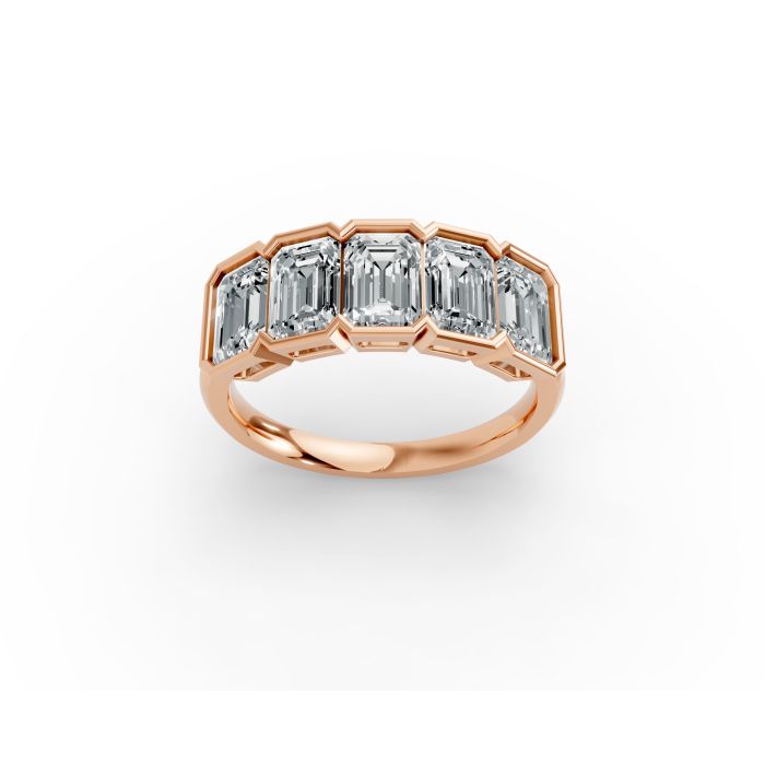 Emerald Shape Diamond Anniversary Band in Gold