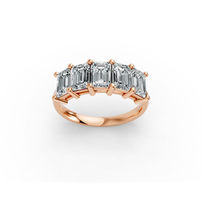 Emerald Shape Diamond Anniversary Band in Gold