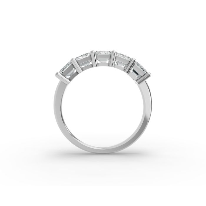Emerald Shape Diamond Anniversary Band in Gold
