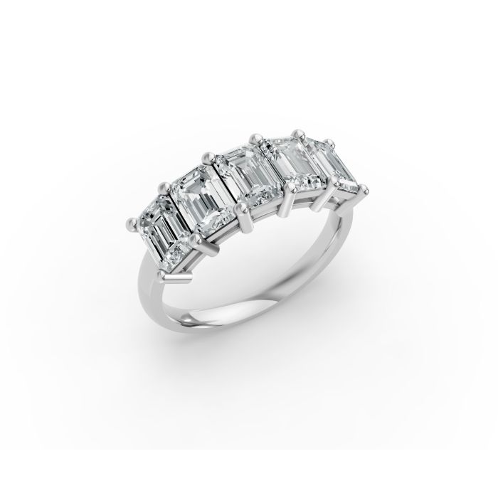 Emerald Shape Diamond Anniversary Band in Gold