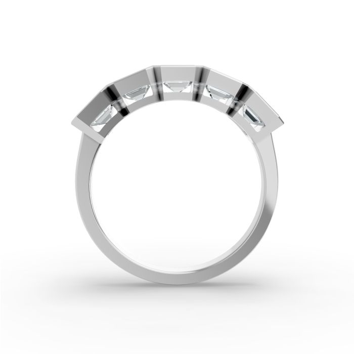 Emerald Shape Diamond Anniversary Band in Gold