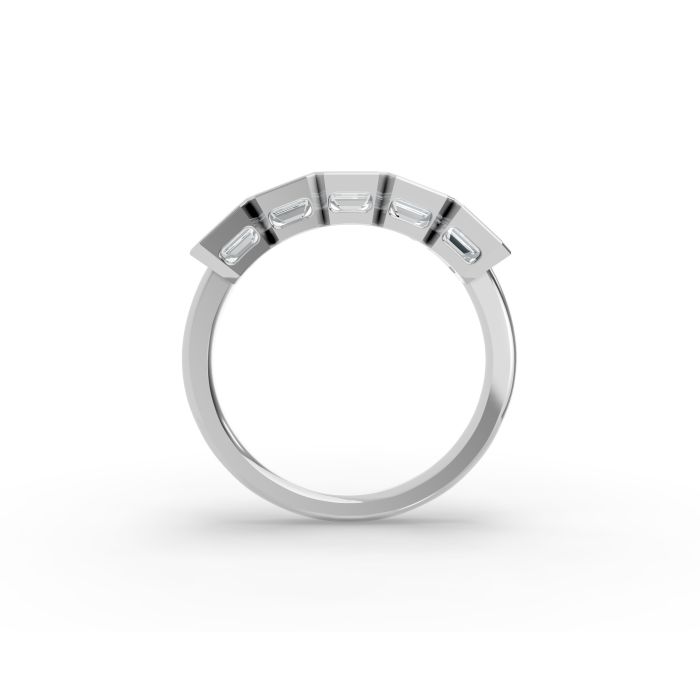Emerald Shape Diamond Anniversary Band in Gold