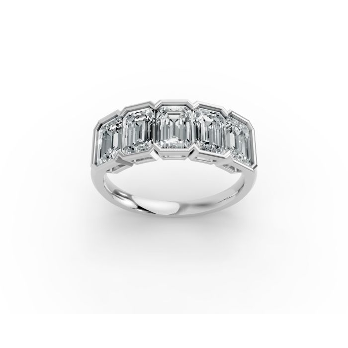 Emerald Shape Diamond Anniversary Band in Gold