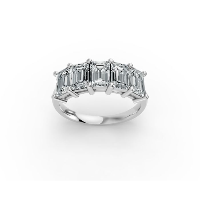 Emerald Shape Diamond Anniversary Band in Gold