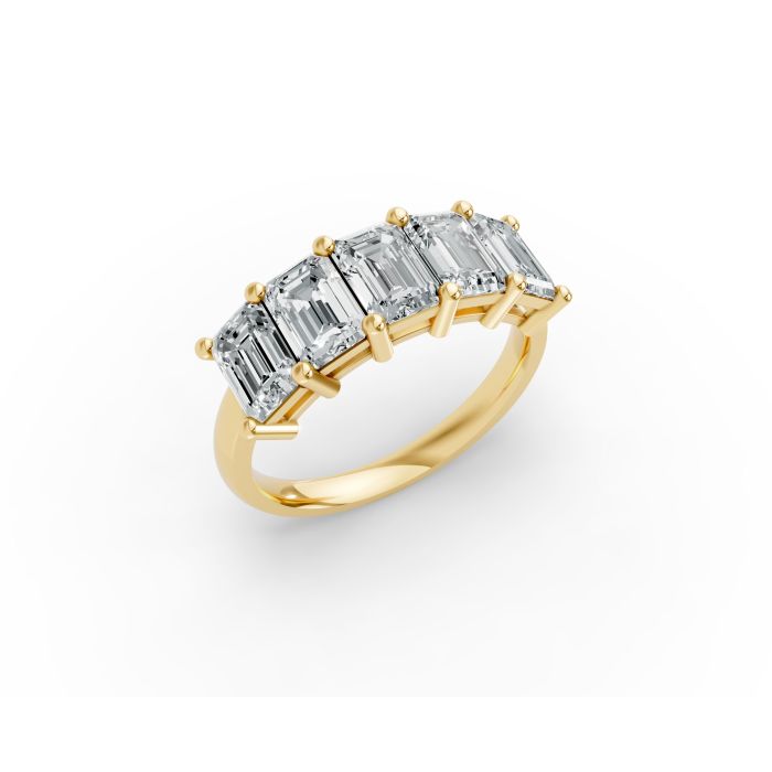 Emerald Shape Diamond Anniversary Band in Gold