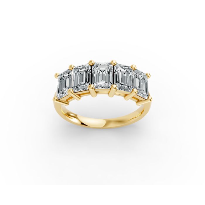 Emerald Shape Diamond Anniversary Band in Gold