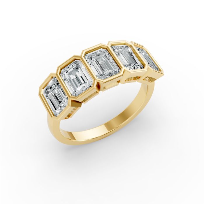 Emerald Shape Diamond Anniversary Band in Gold
