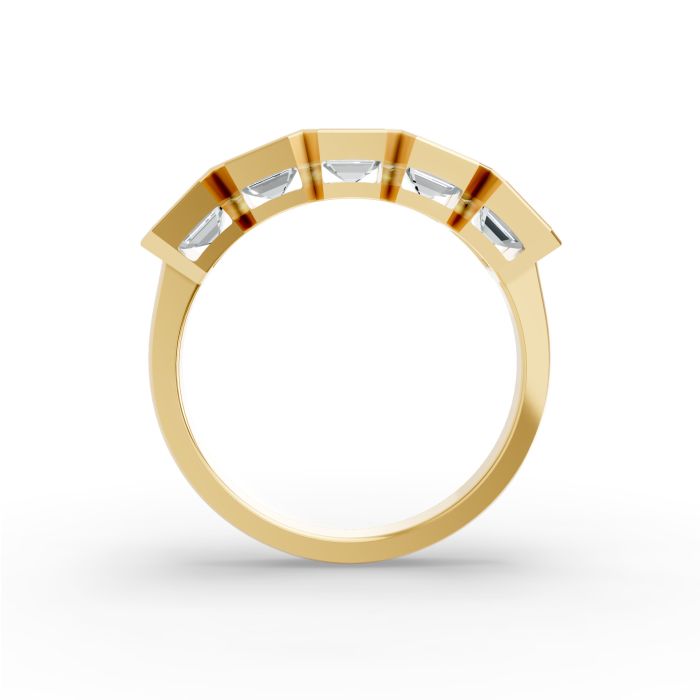 Emerald Shape Diamond Anniversary Band in Gold