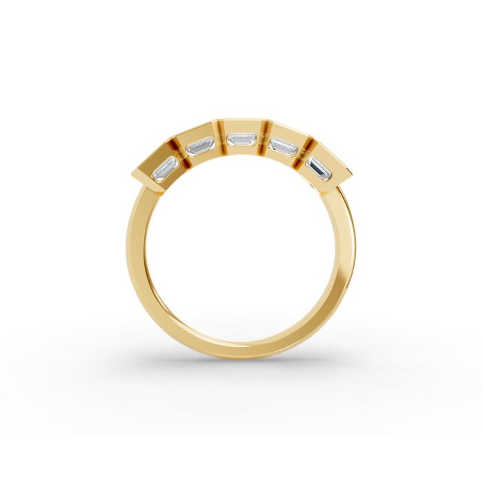 Emerald Shape Diamond Anniversary Band in Gold