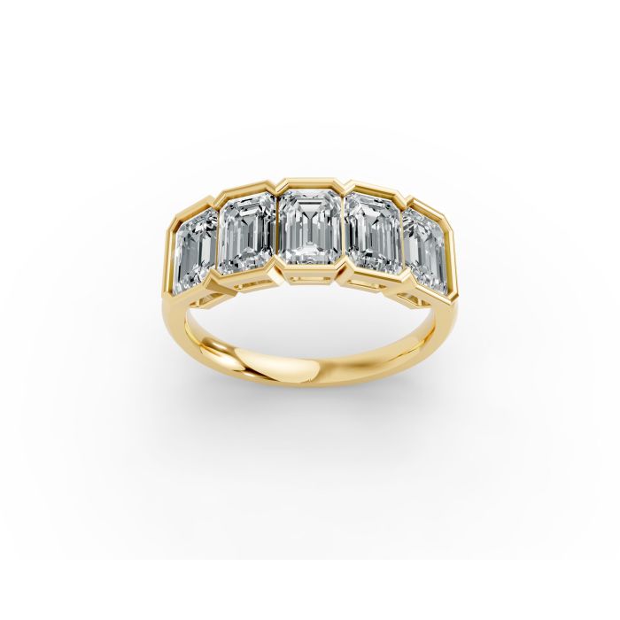 Emerald Shape Diamond Anniversary Band in Gold