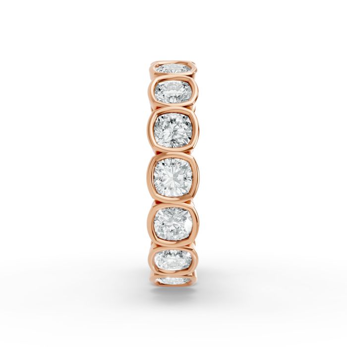 Cushion Shape Diamond Eternity Bands in Gold