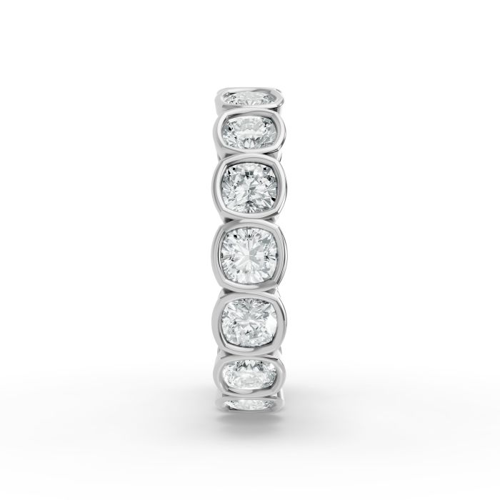 Cushion Shape Diamond Eternity Bands in Gold