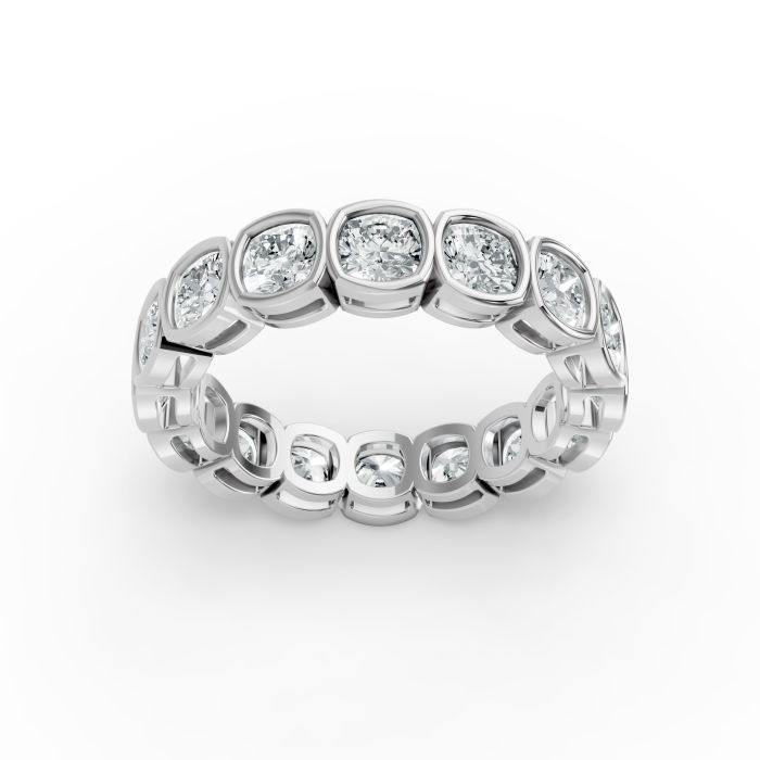 Cushion Shape Diamond Eternity Bands in Gold
