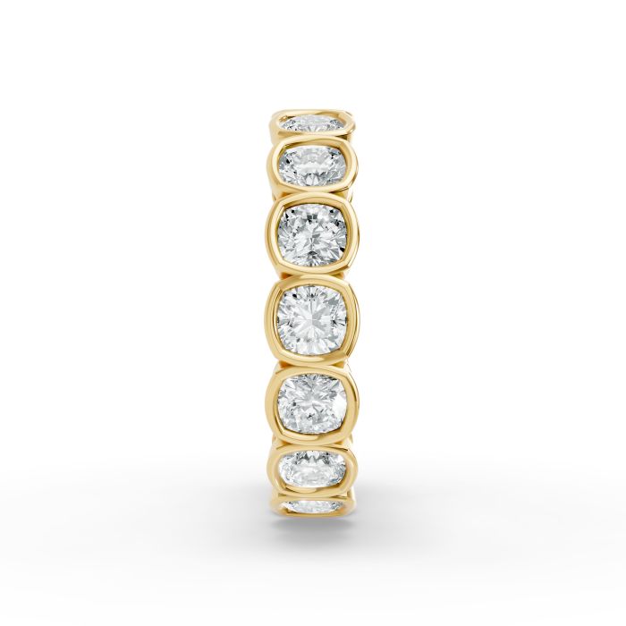 Cushion Shape Diamond Eternity Bands in Gold