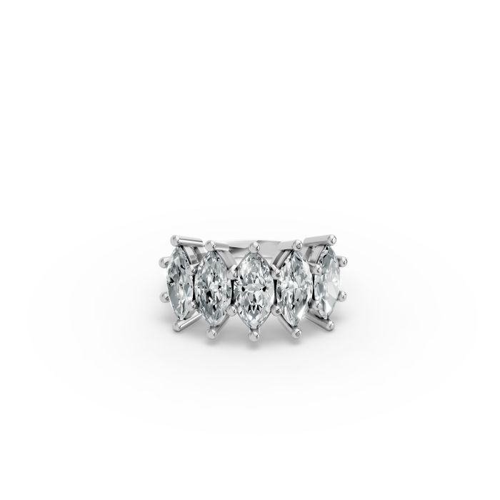 Marquise Shape Diamond Anniversary Band in Gold
