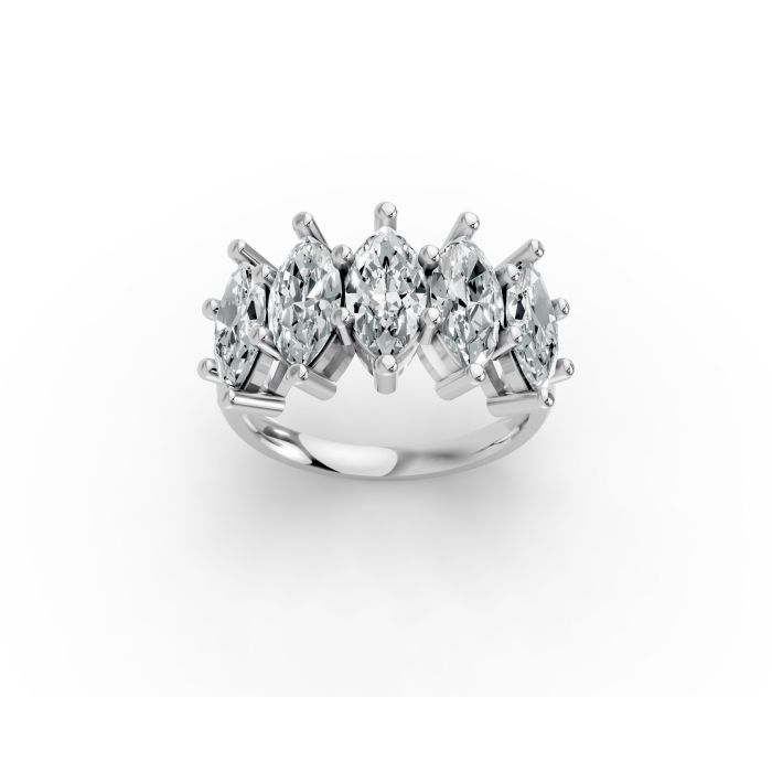 Marquise Shape Diamond Anniversary Band in Gold