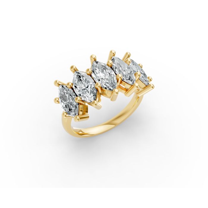 Marquise Shape Diamond Anniversary Band in Gold