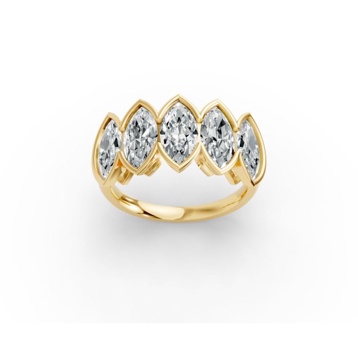 Marquise Shape Diamond Anniversary Band in Gold