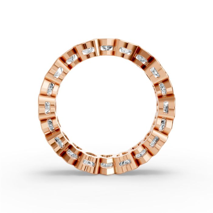 Heart Shape Diamond Eternity Bands in Gold
