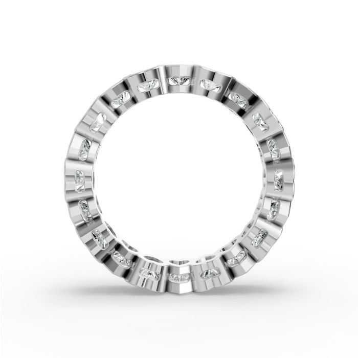 Heart Shape Diamond Eternity Bands in Gold