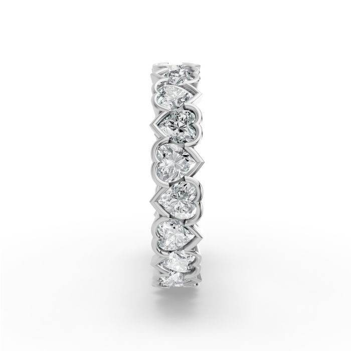 Heart Shape Diamond Eternity Bands in Gold