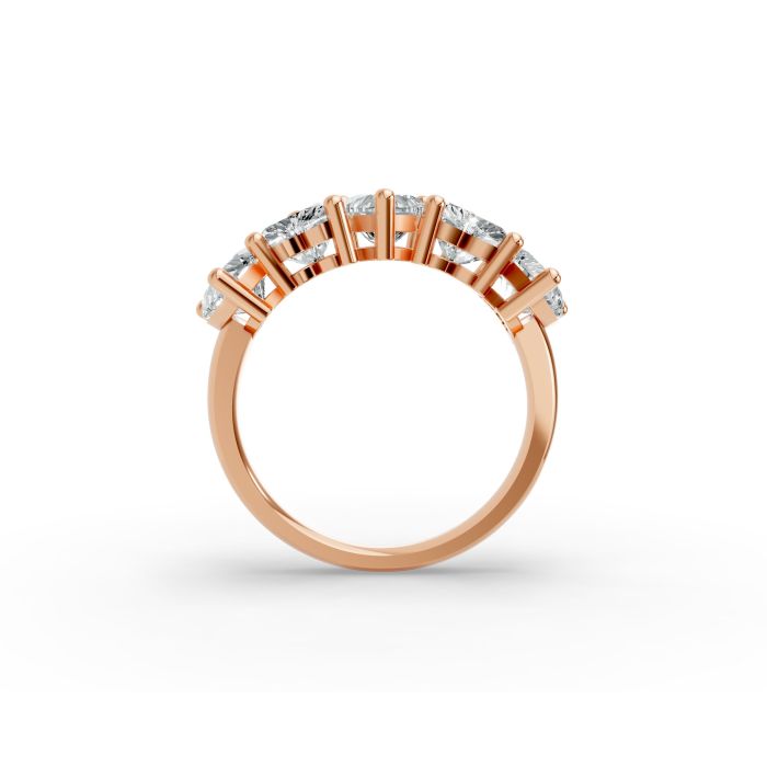 Heart Shape Diamond Anniversary Band in Gold