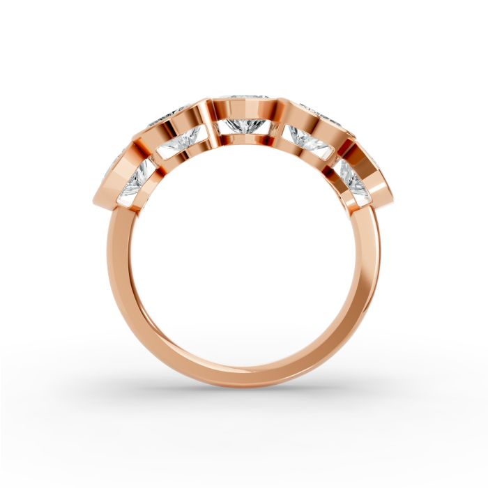 Heart Shape Diamond Anniversary Band in Gold