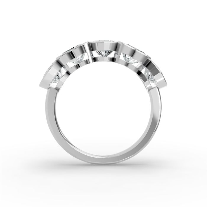 Heart Shape Diamond Anniversary Band in Gold